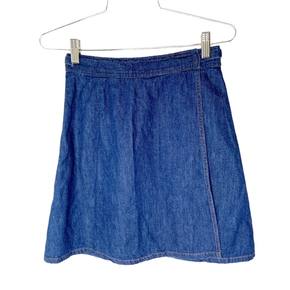 Club Monaco Denim Wrap Skirt with Pockets Size 4 - Picture 3 of 7